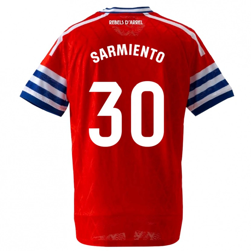 Danxen Kinderen Izan Sarmiento #30 Koninklijk Blauw Rood Uitshirt Uittenue 2026/27 T-Shirt