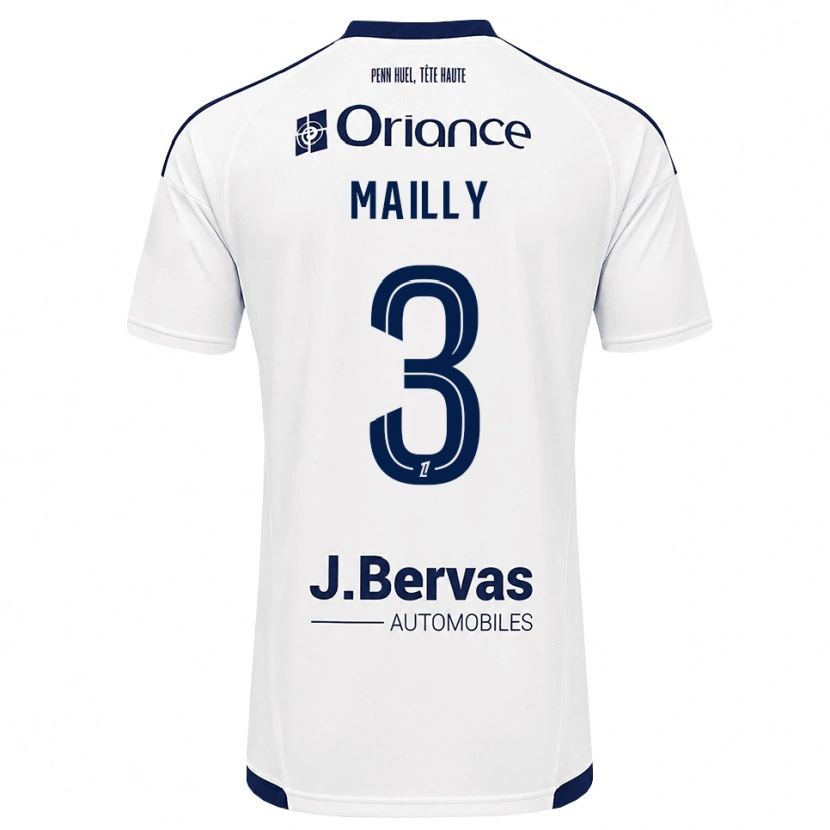 Danxen Kinderen Evan Mailly #3 Marineblauw Wit Uitshirt Uittenue 2026/27 T-Shirt