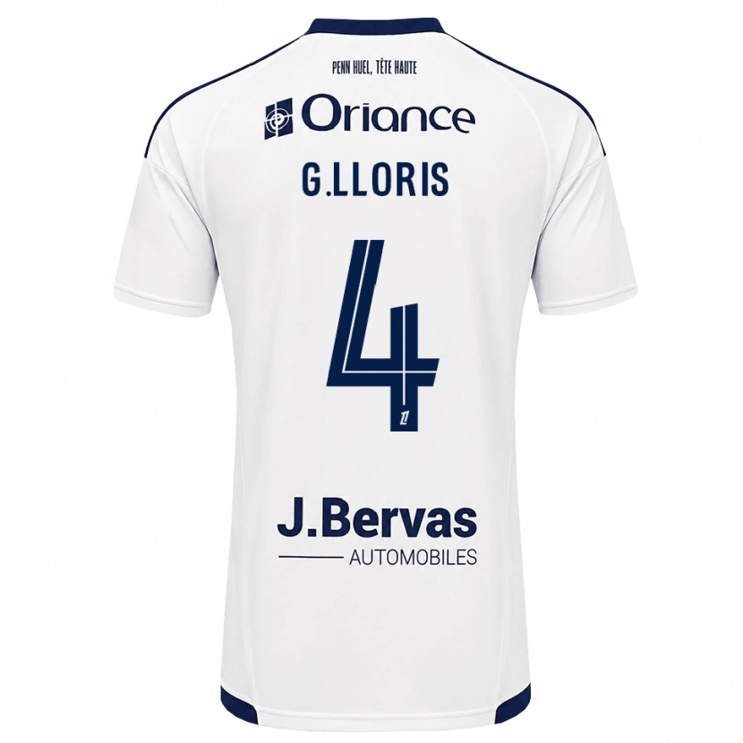 Danxen Kinderen Gautier Lloris #4 Marineblauw Wit Uitshirt Uittenue 2026/27 T-Shirt