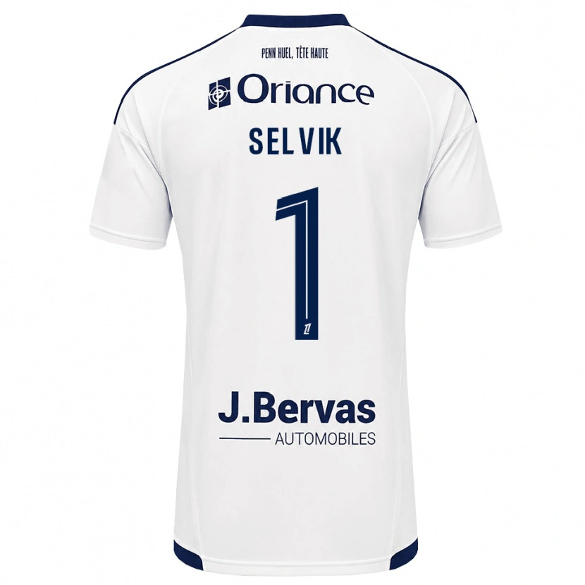 Danxen Kinderen Egil Selvik #1 Marineblauw Wit Uitshirt Uittenue 2026/27 T-Shirt