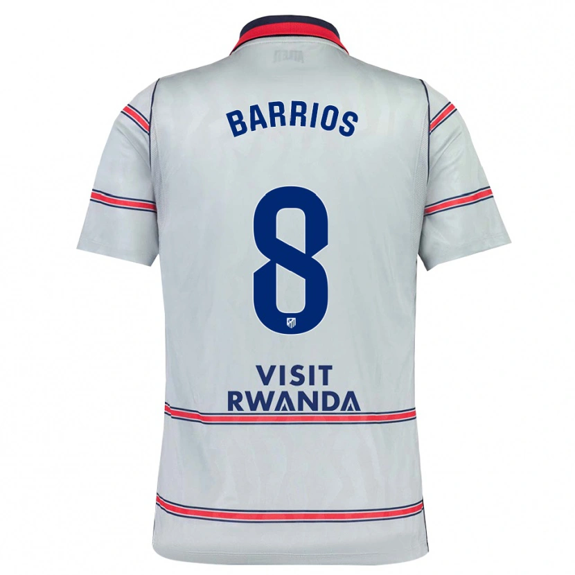 Danxen Kinderen Pablo Barrios #8 Grijs Rood Marineblauw Thuisshirt Derde Tenue 2026/27 T-Shirt