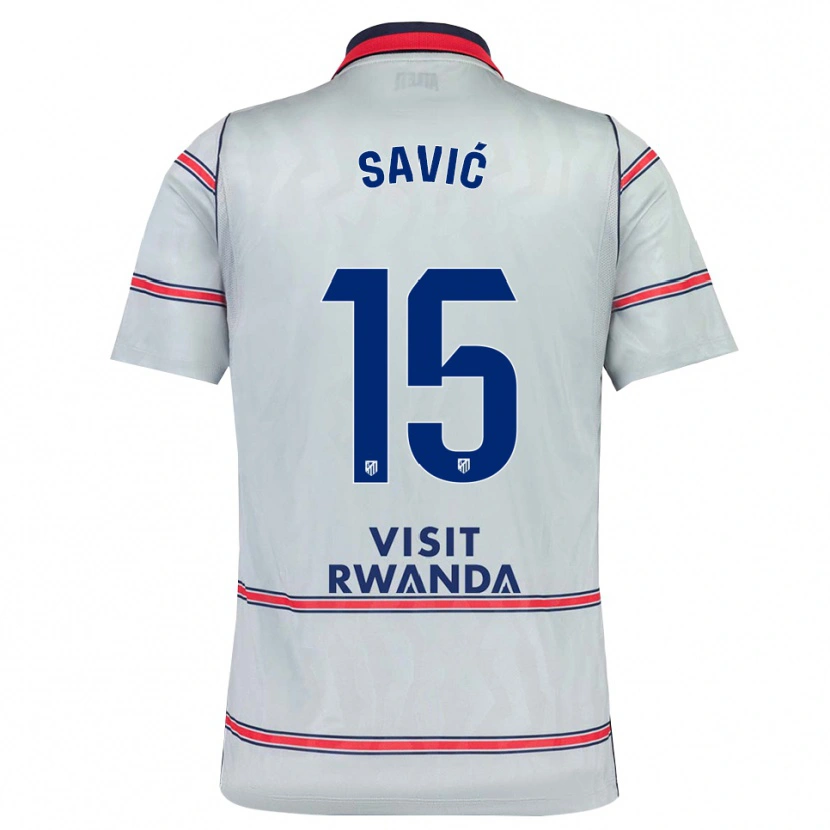 Danxen Kinderen Stefan Savic #15 Grijs Rood Marineblauw Thuisshirt Derde Tenue 2026/27 T-Shirt