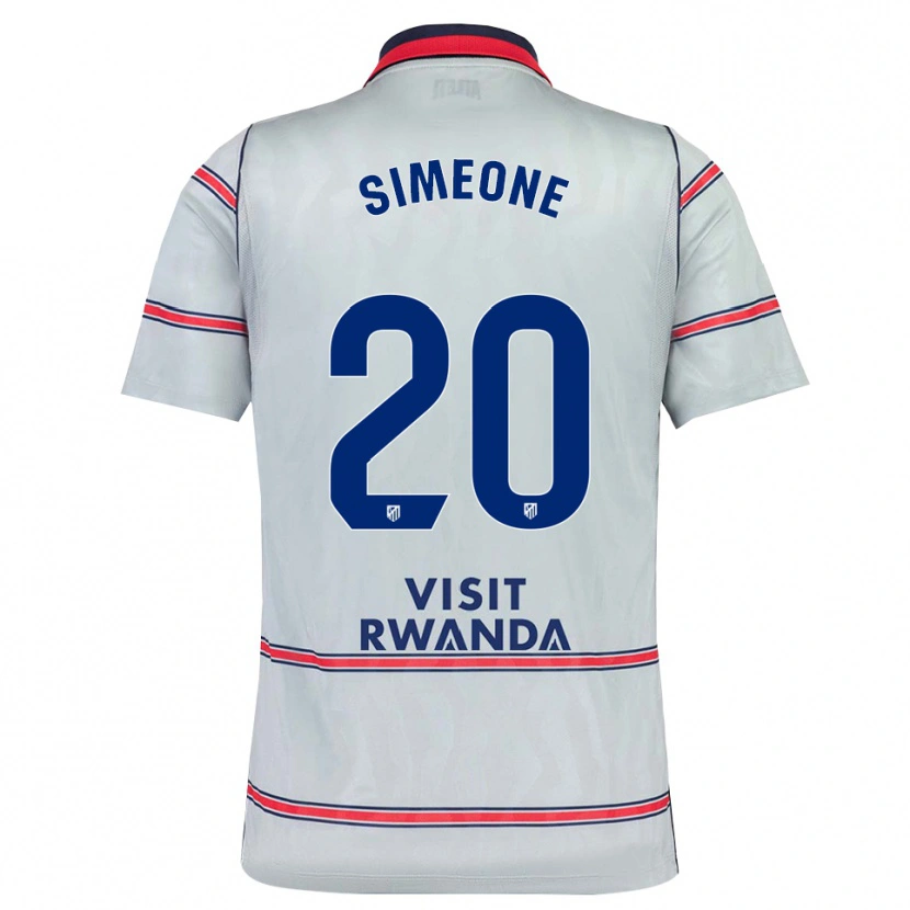 Danxen Kinderen Giuliano Simeone #20 Grijs Rood Marineblauw Thuisshirt Derde Tenue 2026/27 T-Shirt