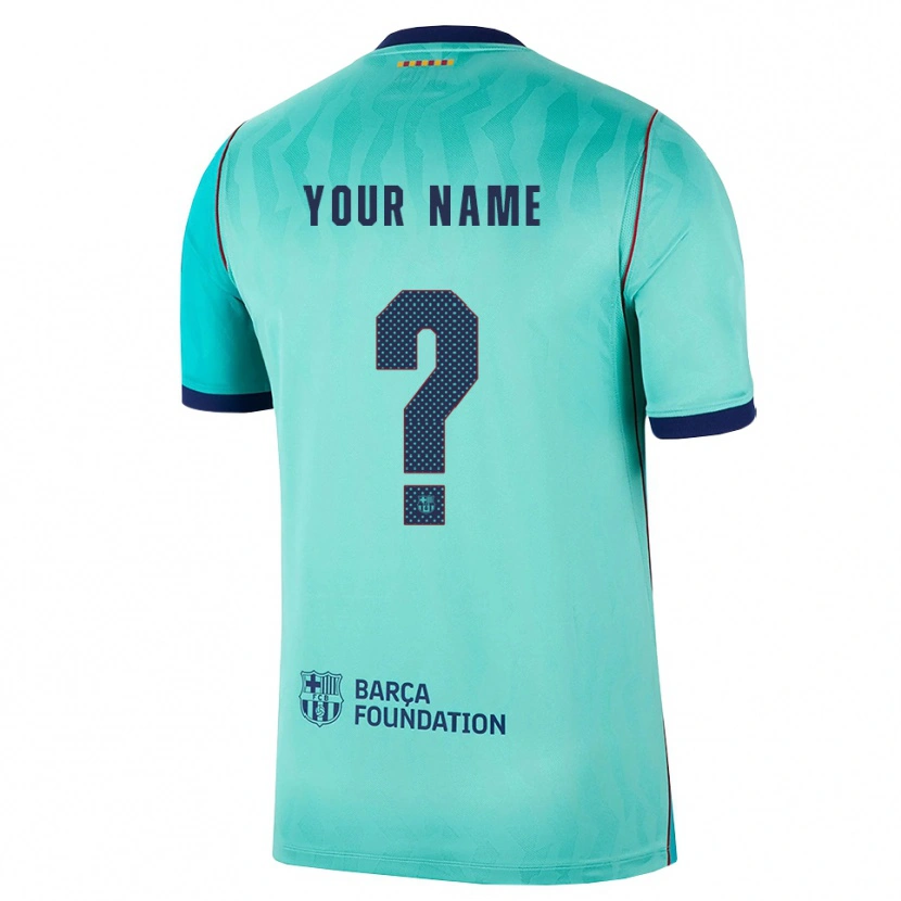 Danxen Kinderen Uw Naam #0 Aqua Donker Turquoise Koninklijk Blauw Thuisshirt Derde Tenue 2026/27 T-Shirt