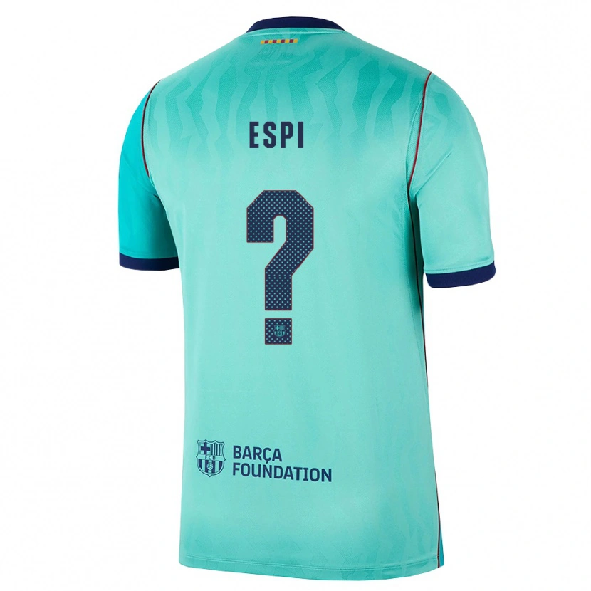 Danxen Kinderen Pau Espi #0 Aqua Donker Turquoise Koninklijk Blauw Thuisshirt Derde Tenue 2026/27 T-Shirt