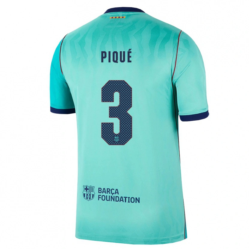 Danxen Kinderen Gerard Pique #3 Aqua Donker Turquoise Koninklijk Blauw Thuisshirt Derde Tenue 2026/27 T-Shirt