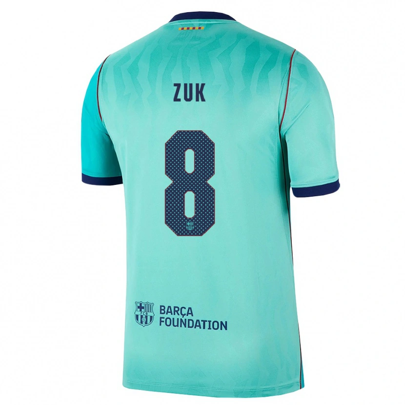 Danxen Kinderen Michał Żuk #8 Aqua Donker Turquoise Koninklijk Blauw Thuisshirt Derde Tenue 2026/27 T-Shirt