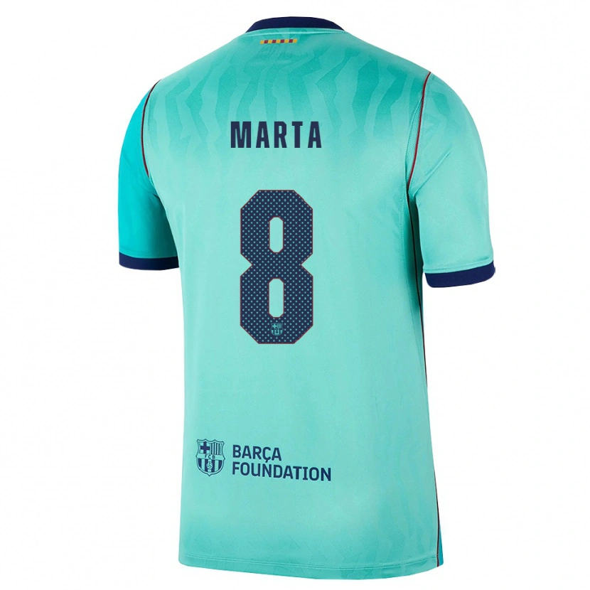 Danxen Kinderen Marta Torrejón #8 Aqua Donker Turquoise Koninklijk Blauw Thuisshirt Derde Tenue 2026/27 T-Shirt