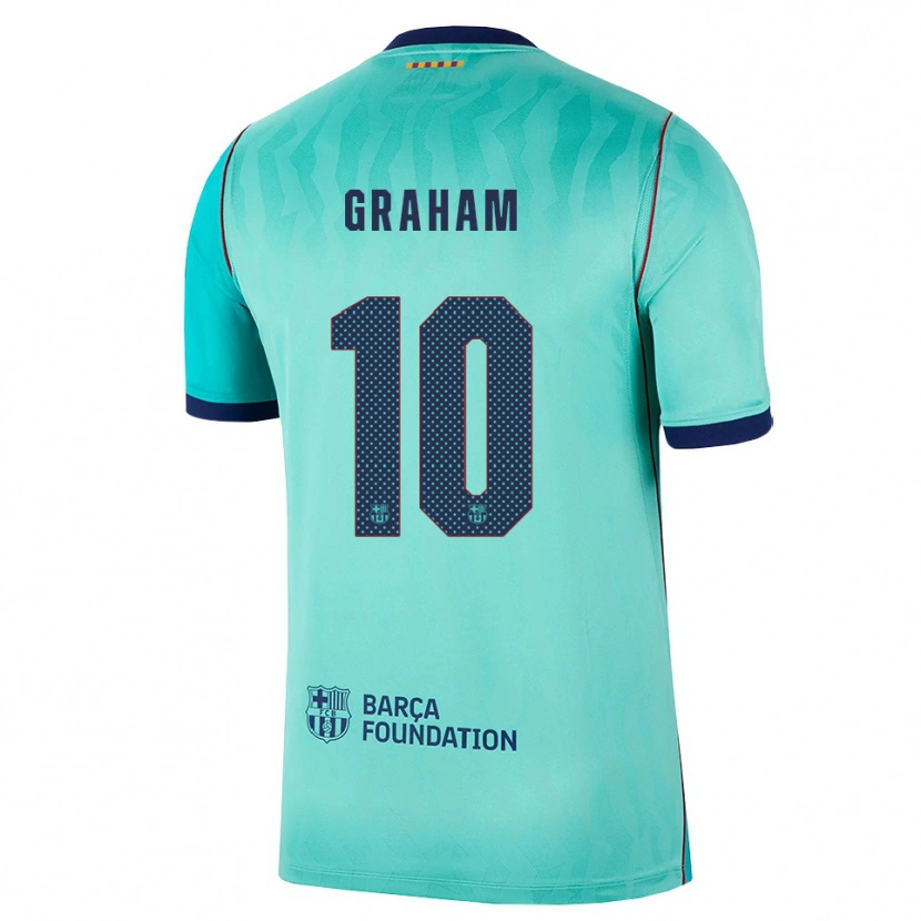 Danxen Kinderen Caroline Graham Hansen #10 Aqua Donker Turquoise Koninklijk Blauw Thuisshirt Derde Tenue 2026/27 T-Shirt