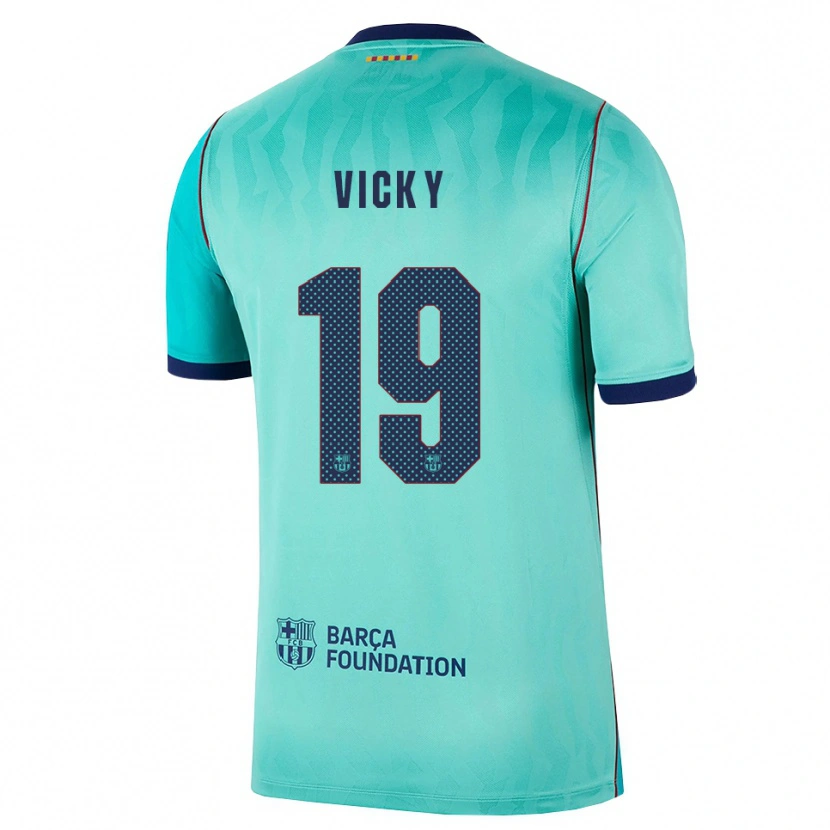Danxen Kinderen Vicky López #19 Aqua Donker Turquoise Koninklijk Blauw Thuisshirt Derde Tenue 2026/27 T-Shirt