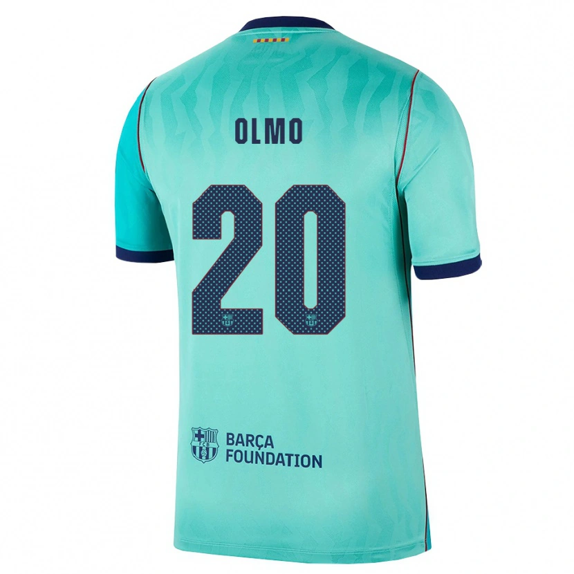 Danxen Kinderen Dani Olmo #20 Aqua Donker Turquoise Koninklijk Blauw Thuisshirt Derde Tenue 2026/27 T-Shirt