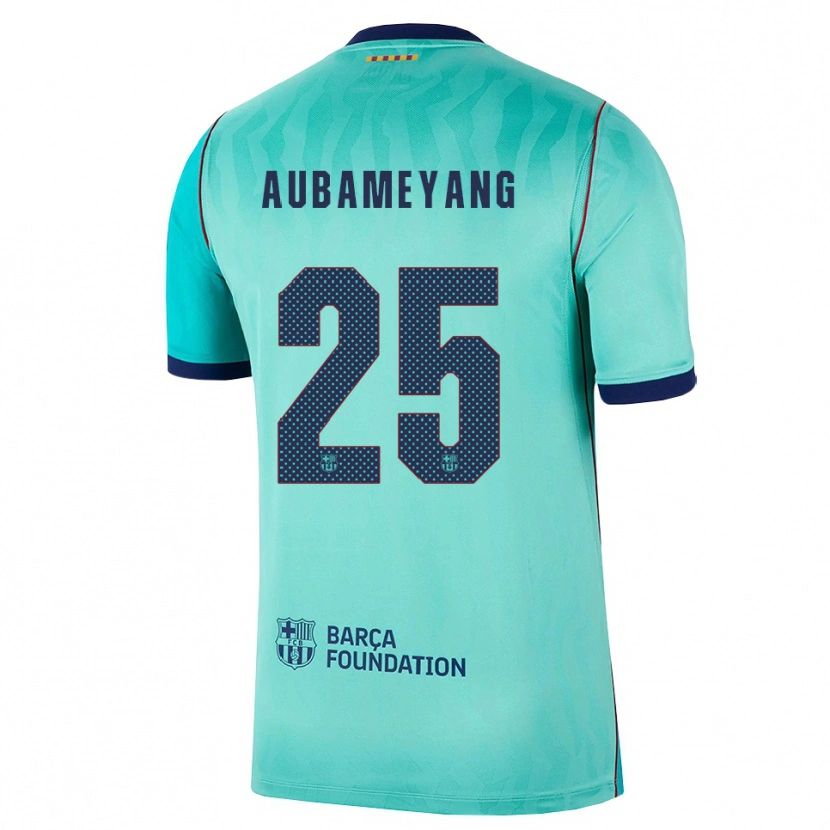 Danxen Kinderen Pierre Emerick Aubameyang #25 Aqua Donker Turquoise Koninklijk Blauw Thuisshirt Derde Tenue 2026/27 T-Shirt