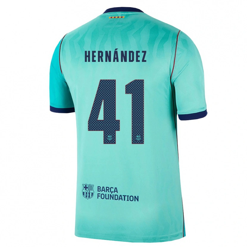 Danxen Kinderen Juan Hernández #41 Aqua Donker Turquoise Koninklijk Blauw Thuisshirt Derde Tenue 2026/27 T-Shirt