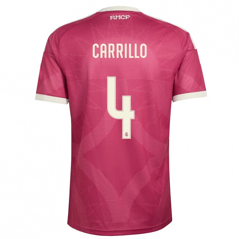 Danxen Kinderen Alvaro Carrillo #4 Bleek Violet Rood Wit Thuisshirt Derde Tenue 2026/27 T-Shirt