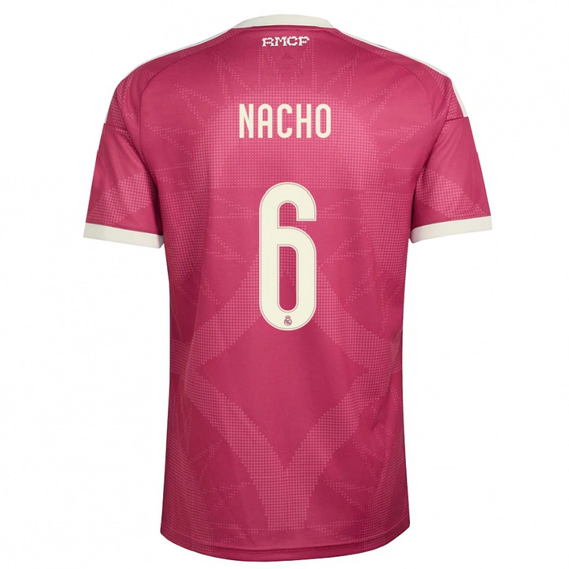 Danxen Kinderen Nacho Fernandez #6 Bleek Violet Rood Wit Thuisshirt Derde Tenue 2026/27 T-Shirt