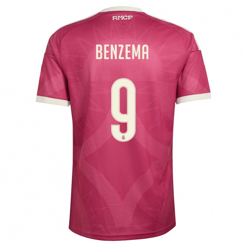 Danxen Kinderen Karim Benzema #9 Bleek Violet Rood Wit Thuisshirt Derde Tenue 2026/27 T-Shirt