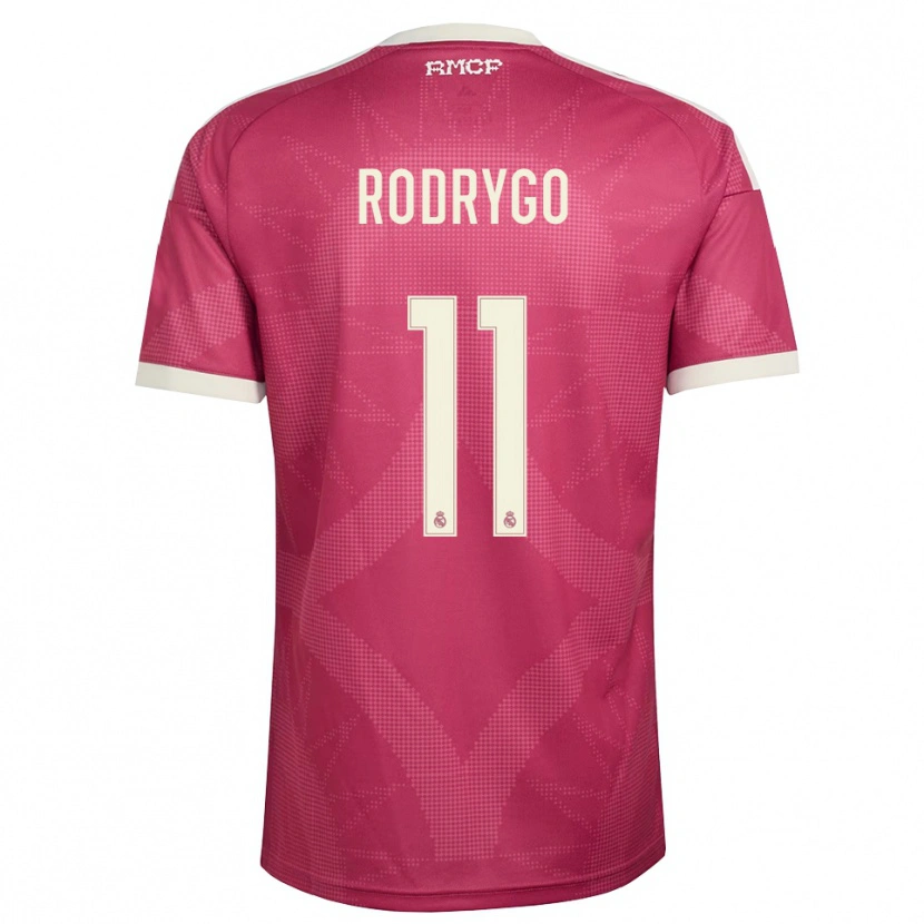 Danxen Kinderen Rodrygo Silva De Goes #11 Bleek Violet Rood Wit Thuisshirt Derde Tenue 2026/27 T-Shirt