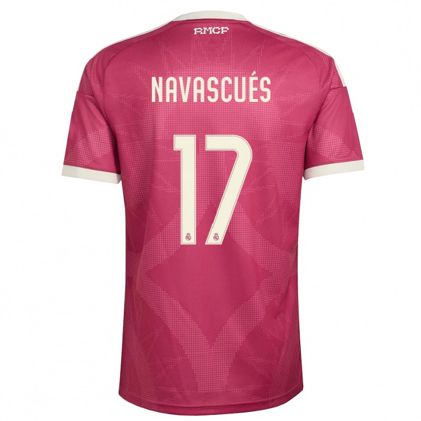 Danxen Kinderen Liberto Navascués #17 Bleek Violet Rood Wit Thuisshirt Derde Tenue 2026/27 T-Shirt
