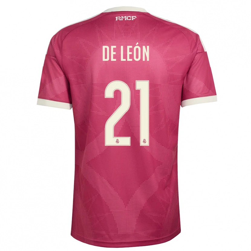Danxen Kinderen Jeremy De León #21 Bleek Violet Rood Wit Thuisshirt Derde Tenue 2026/27 T-Shirt