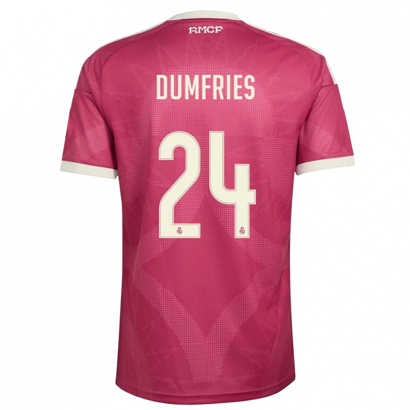 Danxen Kinderen Denzel Dumfries #24 Bleek Violet Rood Wit Thuisshirt Derde Tenue 2026/27 T-Shirt