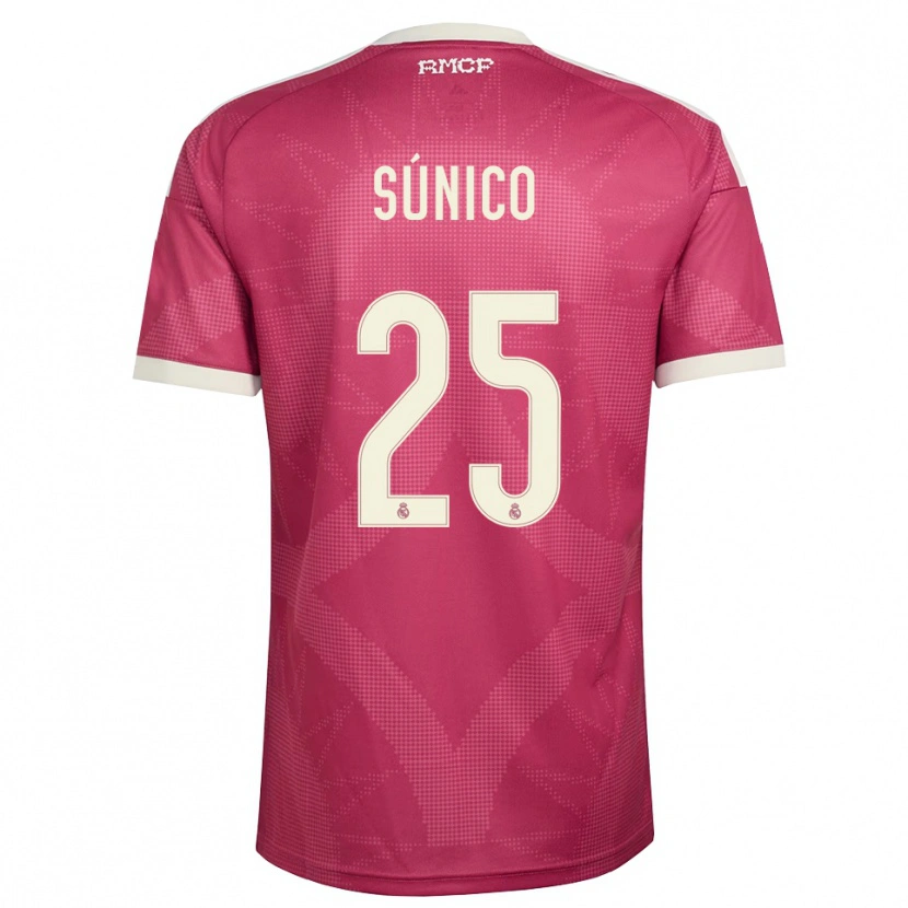 Danxen Kinderen Guille Súnico #25 Bleek Violet Rood Wit Thuisshirt Derde Tenue 2026/27 T-Shirt