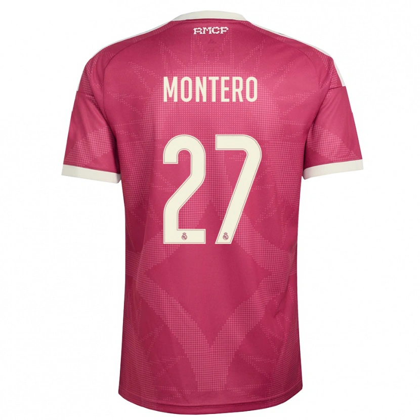 Danxen Kinderen Pablo Montero #27 Bleek Violet Rood Wit Thuisshirt Derde Tenue 2026/27 T-Shirt