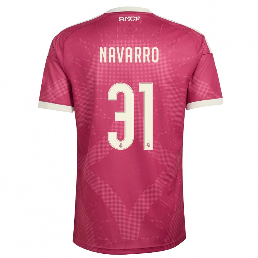 Danxen Kinderen Javi Navarro #31 Bleek Violet Rood Wit Thuisshirt Derde Tenue 2026/27 T-Shirt