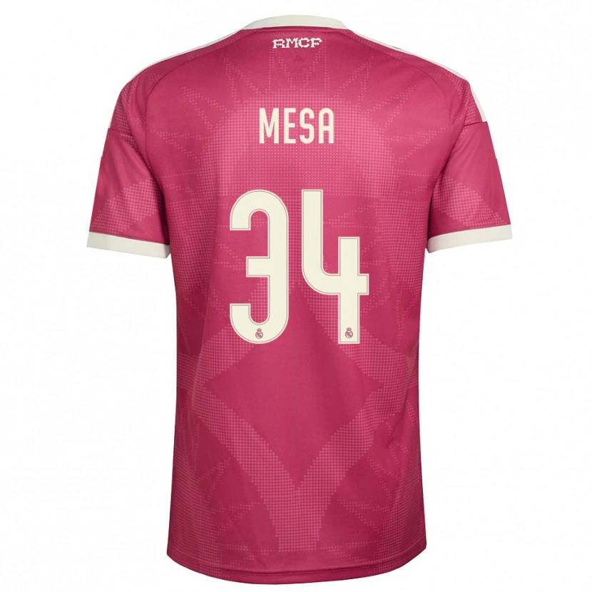 Danxen Kinderen Óscar Mesa #34 Bleek Violet Rood Wit Thuisshirt Derde Tenue 2026/27 T-Shirt