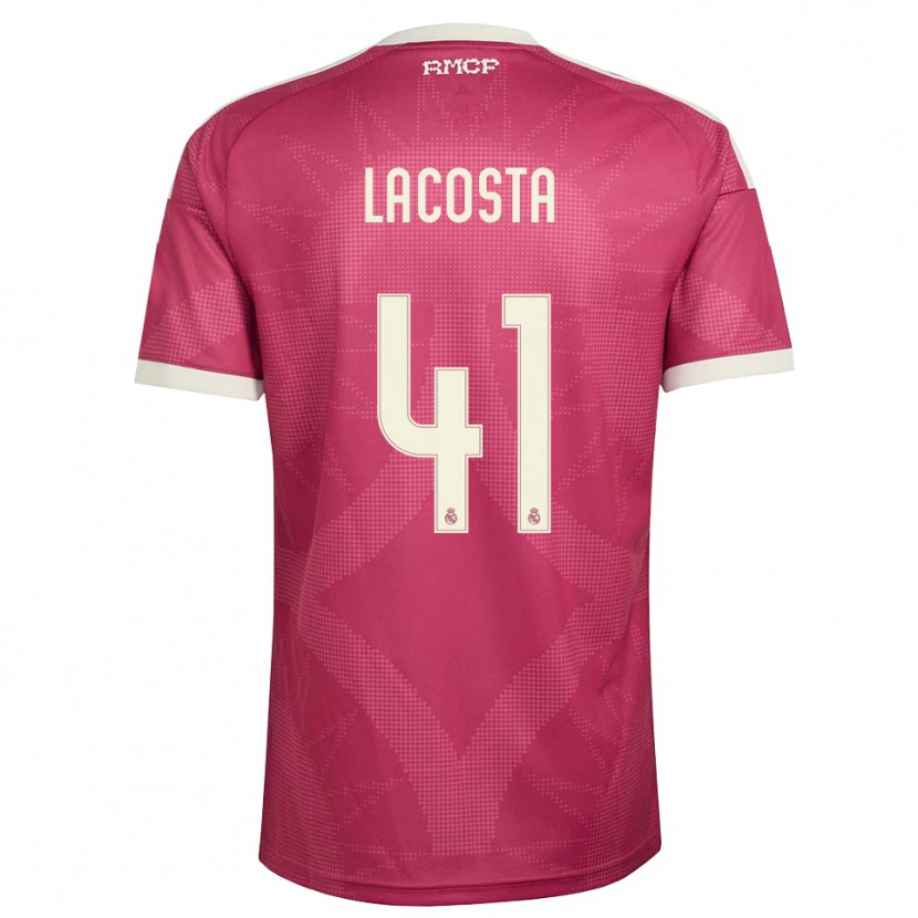 Danxen Kinderen Diego Lacosta #41 Bleek Violet Rood Wit Thuisshirt Derde Tenue 2026/27 T-Shirt