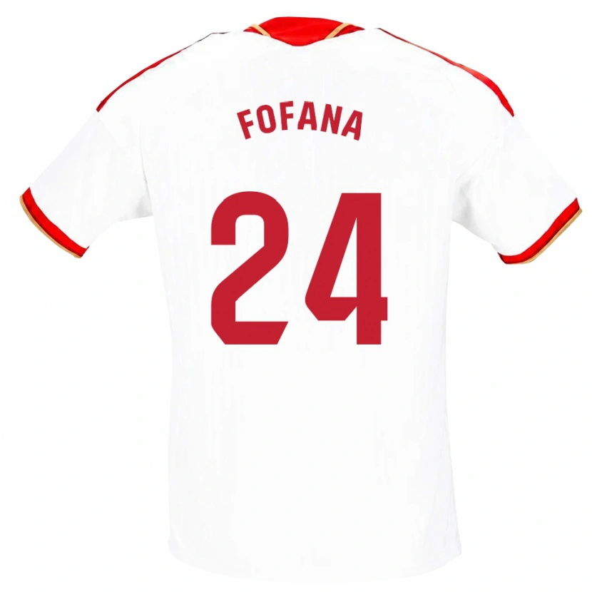 Danxen Kinderen Youssouf Fofana #24 Wit Rood Thuisshirt Thuistenue 2026/27 T-Shirt