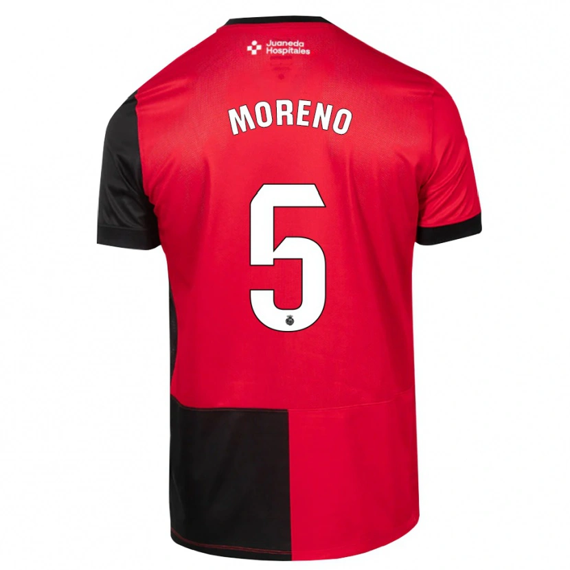 Danxen Kinderen Alberto Moreno #5 Zwart Rood Wit Thuisshirt Thuistenue 2026/27 T-Shirt
