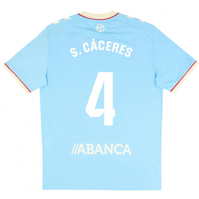 Danxen Heren Sebastián Cáceres #4 Hemelsblauw Wit Rood Thuisshirt Thuistenue 2026/27 T-Shirt