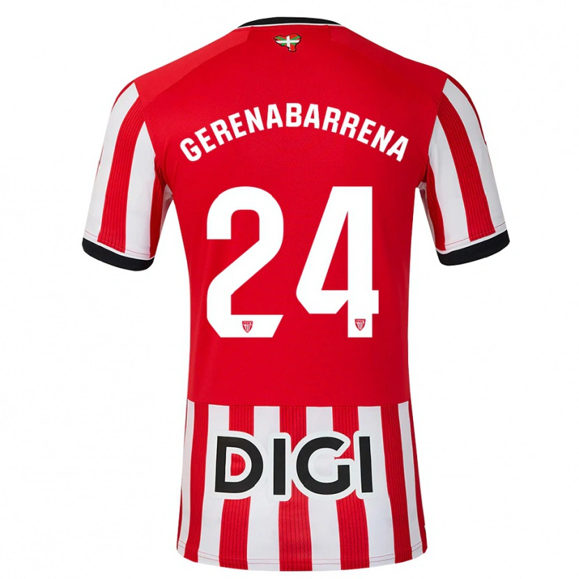 Danxen Heren Beñat Gerenabarrena #24 Rood Zwart Wit Thuisshirt Thuistenue 2026/27 T-Shirt