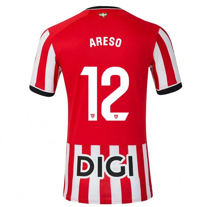 Danxen Heren Jesús Areso #12 Rood Zwart Wit Thuisshirt Thuistenue 2026/27 T-Shirt