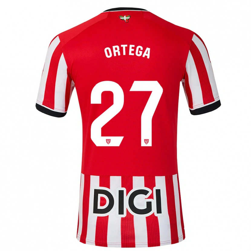 Danxen Heren Sara Ortega #27 Rood Zwart Wit Thuisshirt Thuistenue 2026/27 T-Shirt