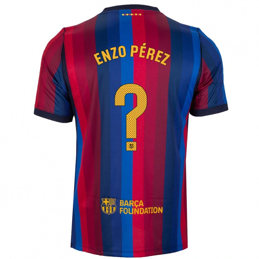 Danxen Heren Enzo Pérez #0 Koninklijk Blauw Rood Geel Thuisshirt Thuistenue 2026/27 T-Shirt