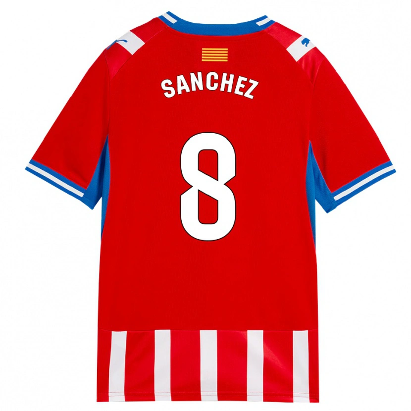 Danxen Heren Miguel Ángel Sánchez #8 Rood Wit Hemelsblauw Thuisshirt Thuistenue 2026/27 T-Shirt