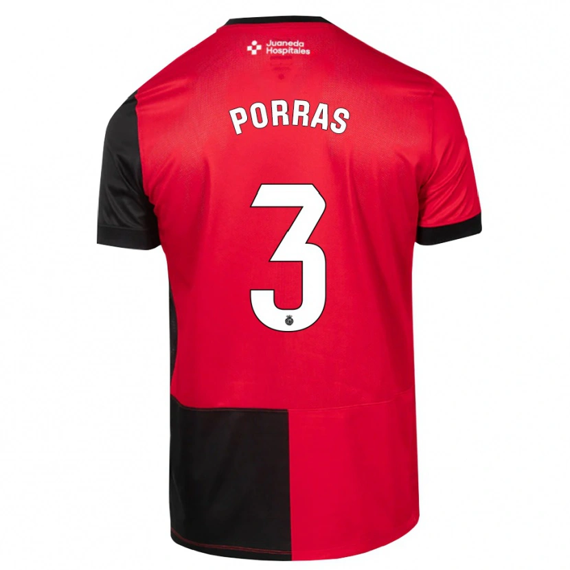 Danxen Heren Jordi Porras #3 Zwart Rood Wit Thuisshirt Thuistenue 2026/27 T-Shirt