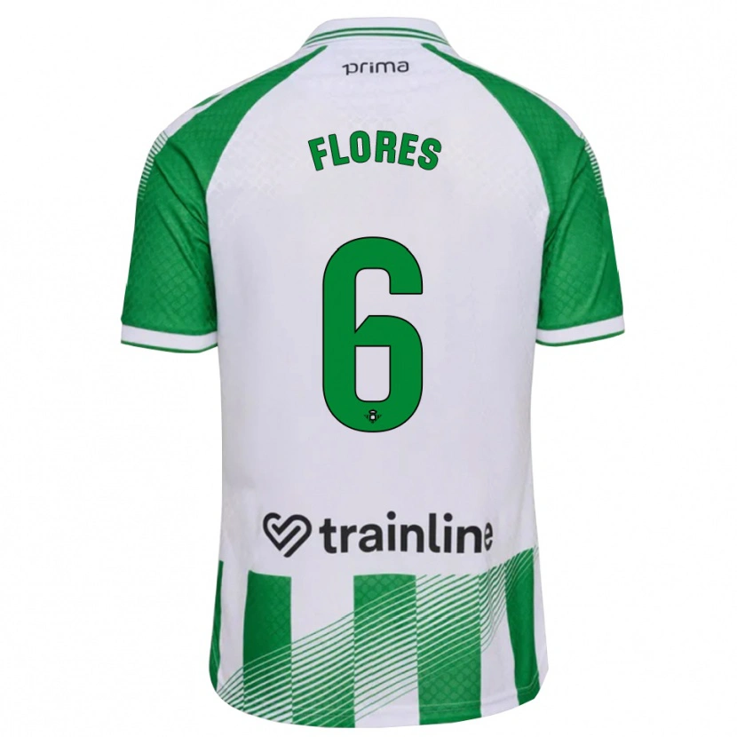 Danxen Heren Mateo Flores #6 Lichtgroen Zwart Wit Thuisshirt Thuistenue 2026/27 T-Shirt