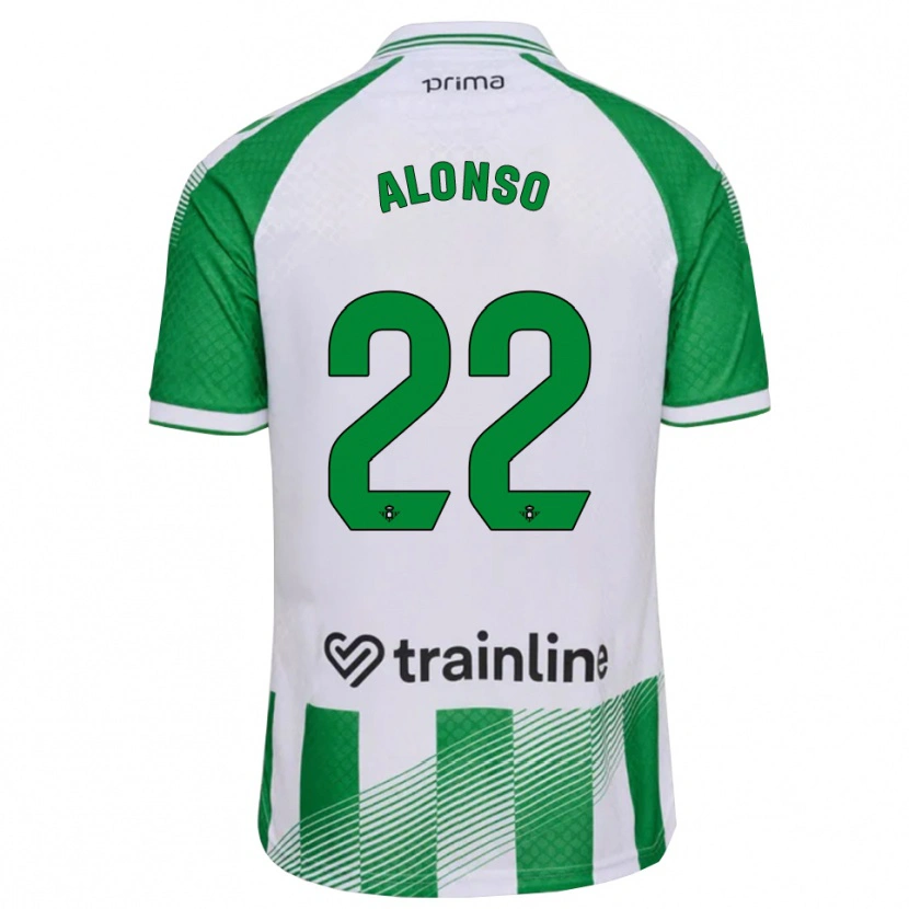 Danxen Heren Borja Alonso #22 Lichtgroen Zwart Wit Thuisshirt Thuistenue 2026/27 T-Shirt
