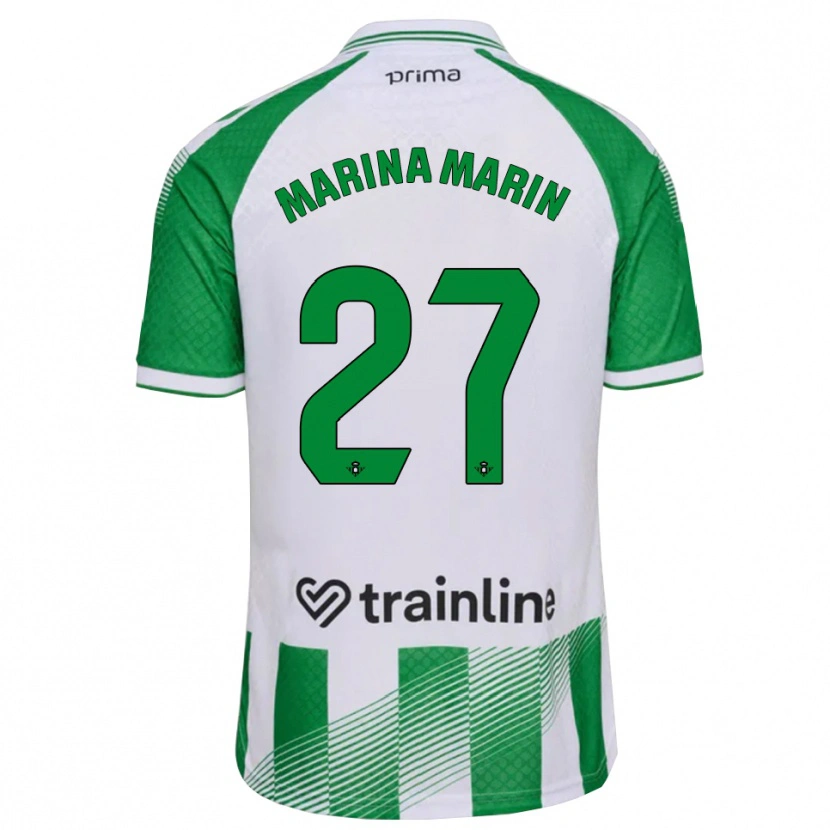 Danxen Heren Marina Marín #27 Lichtgroen Zwart Wit Thuisshirt Thuistenue 2026/27 T-Shirt