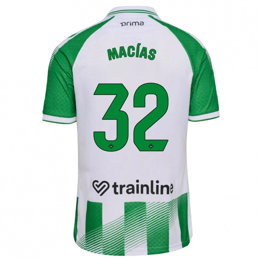 Danxen Heren Curro Macías #32 Lichtgroen Zwart Wit Thuisshirt Thuistenue 2026/27 T-Shirt