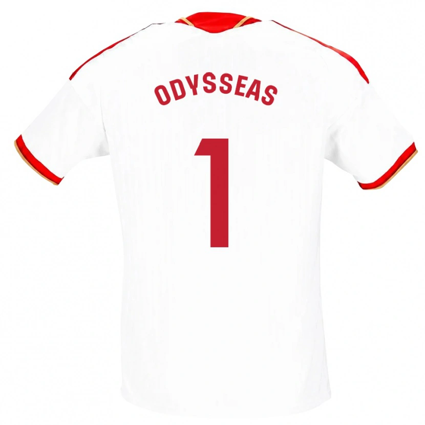 Danxen Heren Odysseas Vlachodimos #1 Wit Rood Thuisshirt Thuistenue 2026/27 T-Shirt