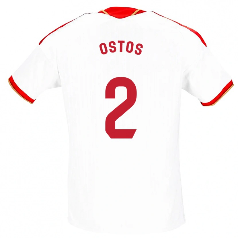 Danxen Heren Fran Ostos #2 Wit Rood Thuisshirt Thuistenue 2026/27 T-Shirt