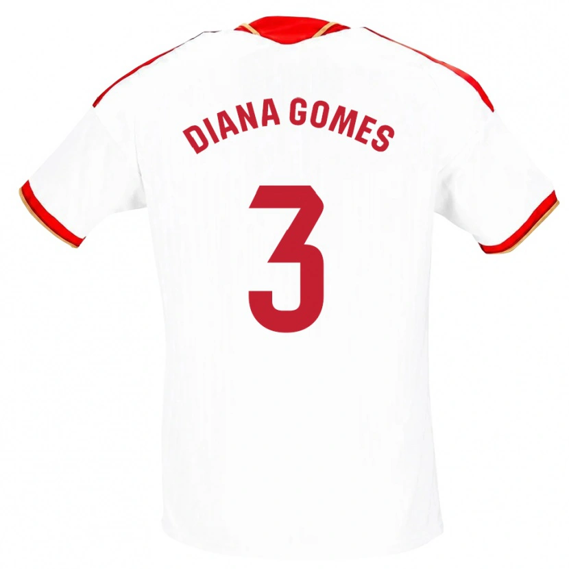 Danxen Heren Diana Catarina Ribeiro Gomes #3 Wit Rood Thuisshirt Thuistenue 2026/27 T-Shirt
