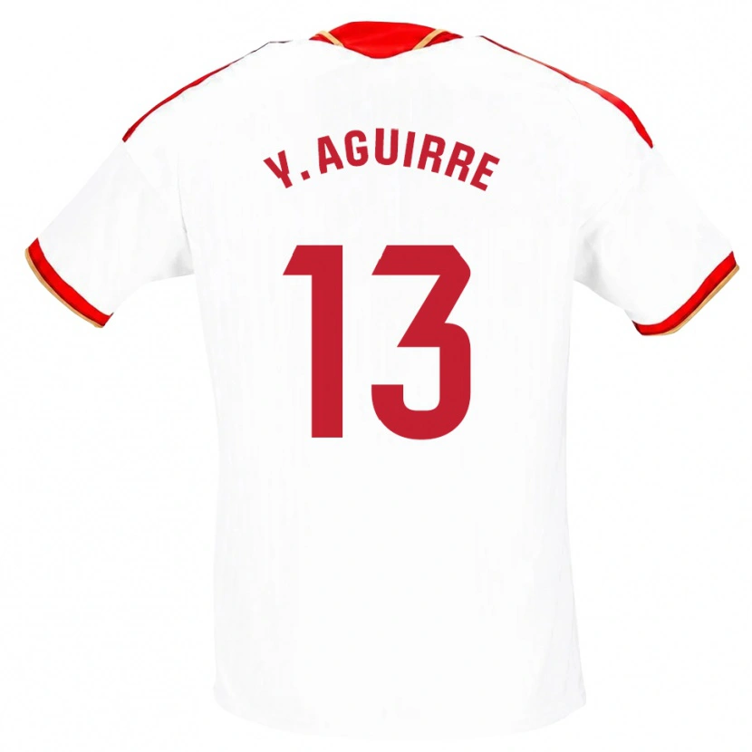 Danxen Heren Yolanda Aguirre Gutiérrez #13 Wit Rood Thuisshirt Thuistenue 2026/27 T-Shirt