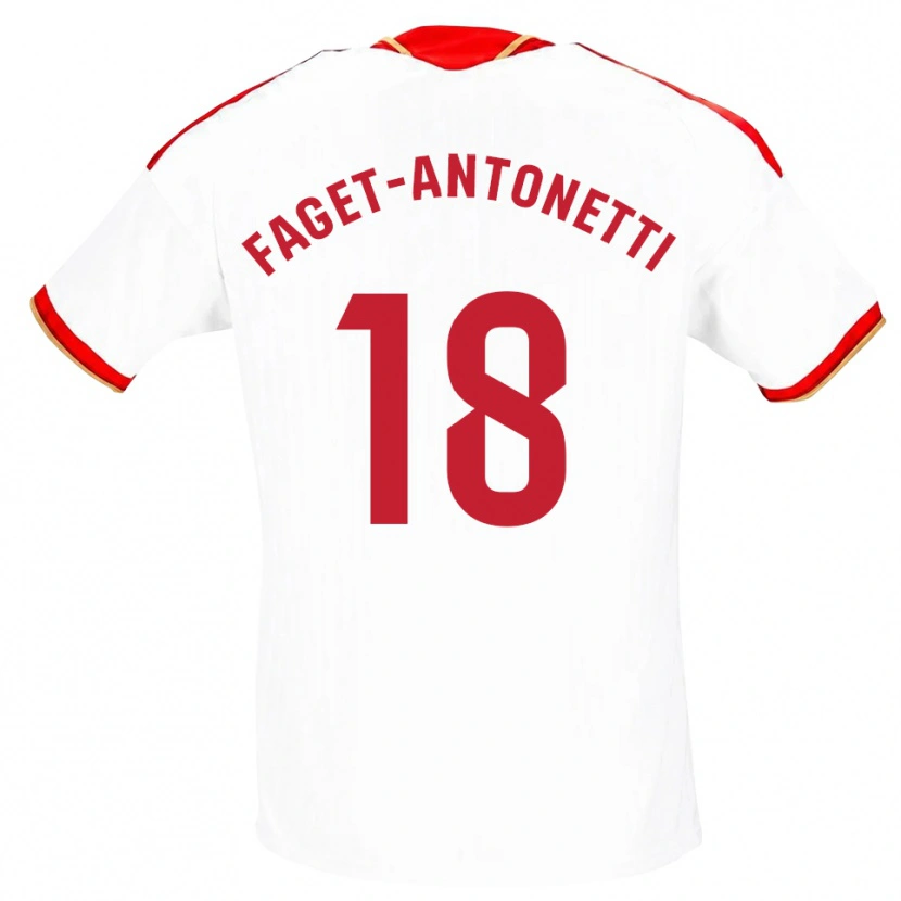 Danxen Heren Roméo Faget-Antonetti #18 Wit Rood Thuisshirt Thuistenue 2026/27 T-Shirt