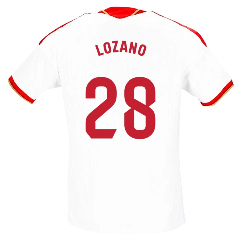 Danxen Heren Elena Lozano #28 Wit Rood Thuisshirt Thuistenue 2026/27 T-Shirt