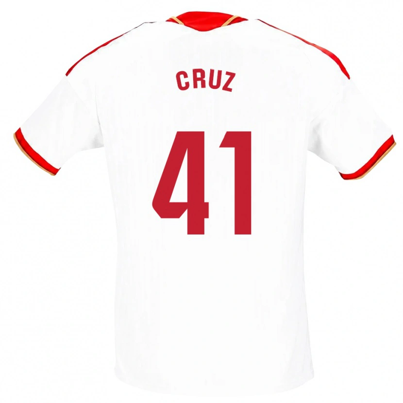 Danxen Heren Jesús Cruz #41 Wit Rood Thuisshirt Thuistenue 2026/27 T-Shirt