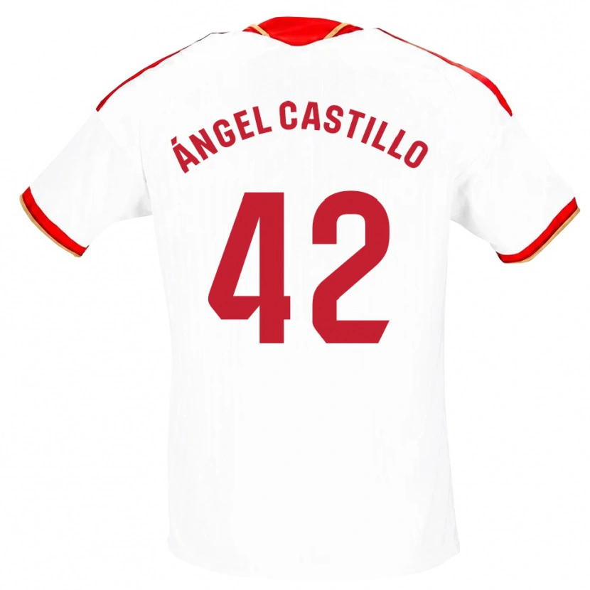 Danxen Heren Manuel Ángel Castillo #42 Wit Rood Thuisshirt Thuistenue 2026/27 T-Shirt